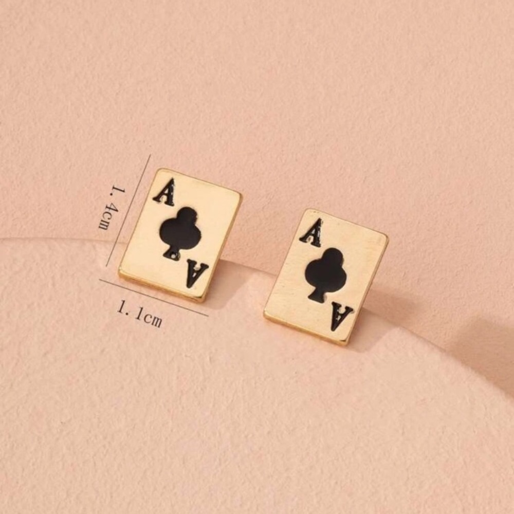♣️ Cute Little Playing Card Ace Of Clubs Studs ♣️